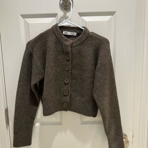 Zara Dark Brown Knit Cardigan